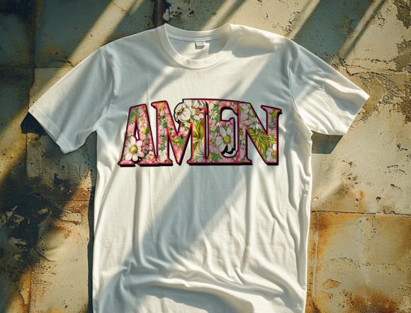 Amen Faux Embroidered Png, Easter Png, T-Shirt Designs