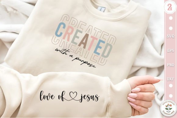 Created with a Purpose Bible Verse Quote T-Shirt Designs