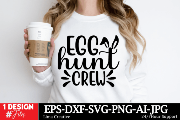 Egg Hunt Crew SVG Cut File for T-Shirt Designs