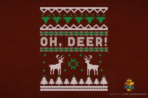 Oh Deer Ugly Christmas Sweater Design for T-Shirt Designs
